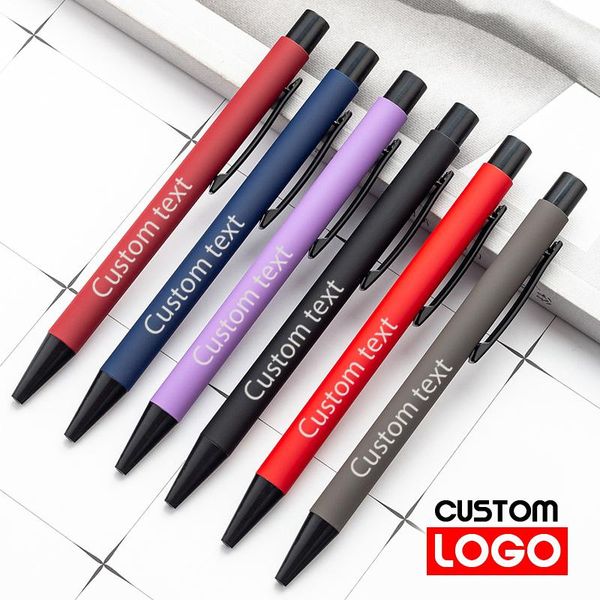

ballpoint pens metal gift advertising pen promotional student stationery office writing custom logo lettering name wholesale, Blue;orange