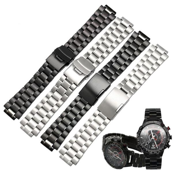 

watch bands 16mm stainless steel watchband for strap tw2r55500 t2n739 t2n721t2n720 solid metal wrist band bracelet accessories, Black;brown