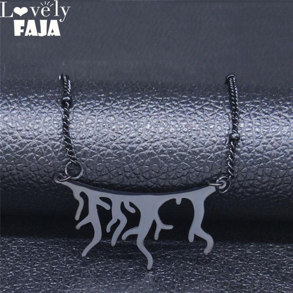 

pendant necklaces 2021 lovely faja gothic black branches stainless steel layered color women pendants jewelry n4143s03, Silver