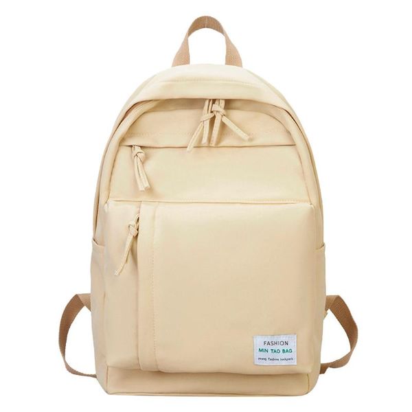 

backpack solid color waterproof nylon leisure schoolbag student multifunctional fashion girl female