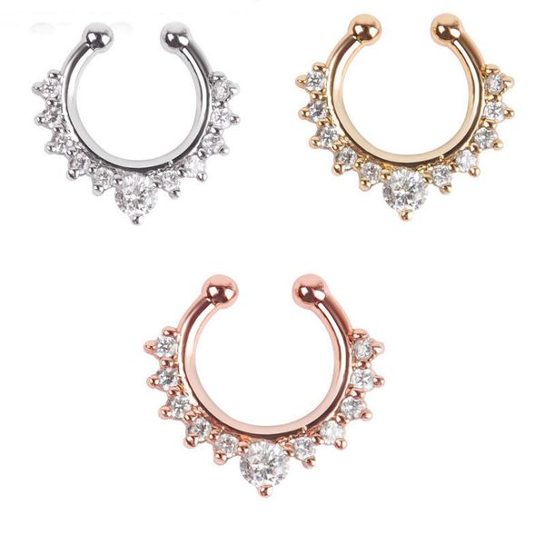 MIXMAX 20 teile/los Ring stud Legierung Hoop Nase Gefälschte Piercing Septum mode schmuck ganze mengen dropshopping