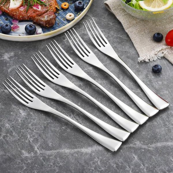 

forks 6pcs dinner fork set tableware sliver rose gold stainless steel dessert dinnerware mirror polish wshable