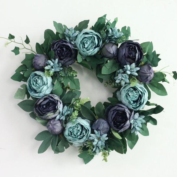 

artificial 40cm door wreath simulation silk peony flowers garland for wedding party decorations home office decor flores decorative & wreath