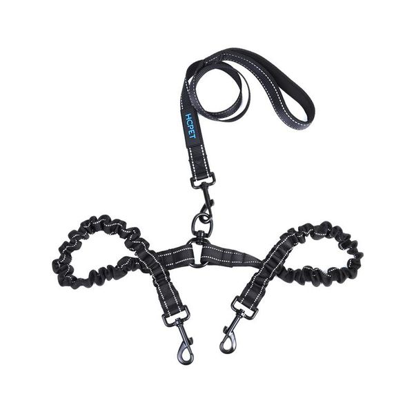

pet supplies medium-sized dog double rope leash outdoor haulage cable nylon strong elastic reflect light traction belt opp c222 collars & le