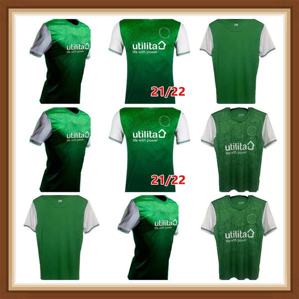 

2021 2022 hibernian soccer jerseys home green men kit football shirts hanlon mcginn doidge newell boyle nisbet stevenson hallberg jersey 21, Black;yellow