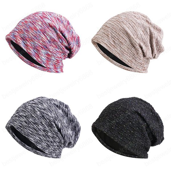 Moda Erkekler Kadınlar Sıcak Yetişkin Unisex Beanie Şapka Kış Slouchy Baggy Şapka Skullies Rahat Açık Türban Spor Kap