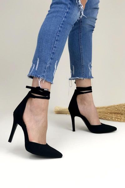 

dress shoes daris 2 different color suede high-heeled women 's season design high heels stiletto, Black