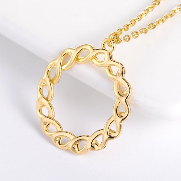 

pendant necklaces geometric spiral round stainless steel charm necklace for women chain style fashion jewelry party accessories bff, Silver