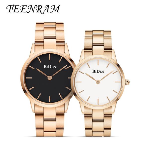 

wristwatches teenram couple watch for lovers gift paired companion wristwatch women parejas quartz sports clock men fashion simple, Slivery;brown