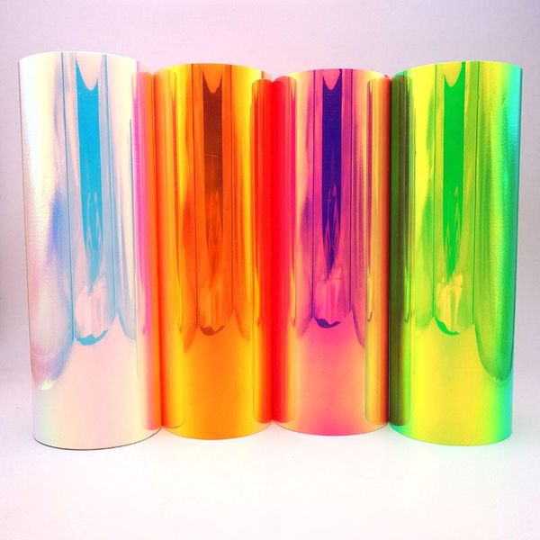 

window stickers 25x100cm laser symphony luminous pu heat transfer film press t-shirt htv printing sheet diy clothing high shine