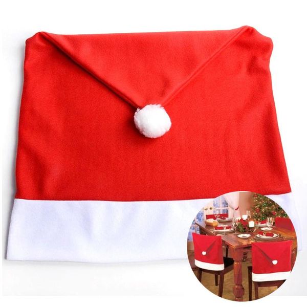 

chair covers 1pcs/set home decoration santa claus christmas cover diy year cap of corners