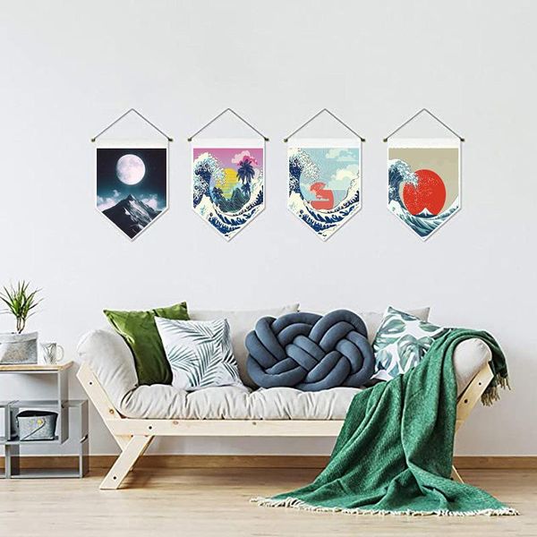 

tapestries landscape mountain moon tapestry wall hanging polyester and cotton living room painting decor tassel hippie carpet