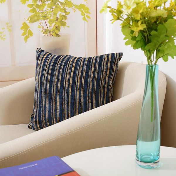 

cushion/decorative pillow nordic soft chenille stripe cushion cover multicolor jacquard pillowcases for home sofa bedroom decor throw case 4