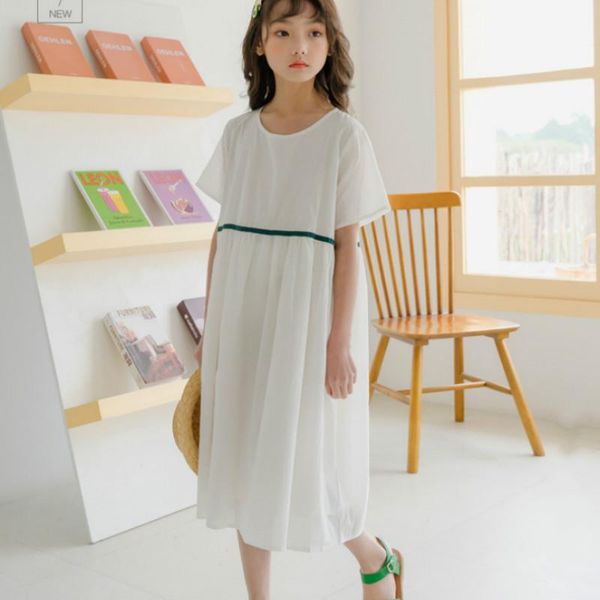 

girl's dresses 4 to 16 years summer girls casual 2021 teen high-waist ribbons baby cute princess dresses, #8577, Red;yellow