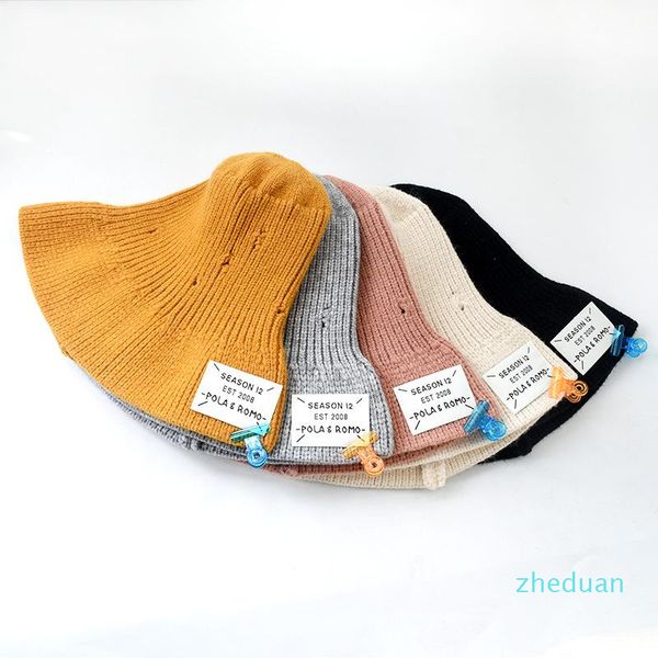 Mützen Hut weiblicher Herbst und Winter koreanische Art All-passende Strickkappe Wolle Ins Japanische nette Buchstaben warm mit Samt-Beanie-Flut