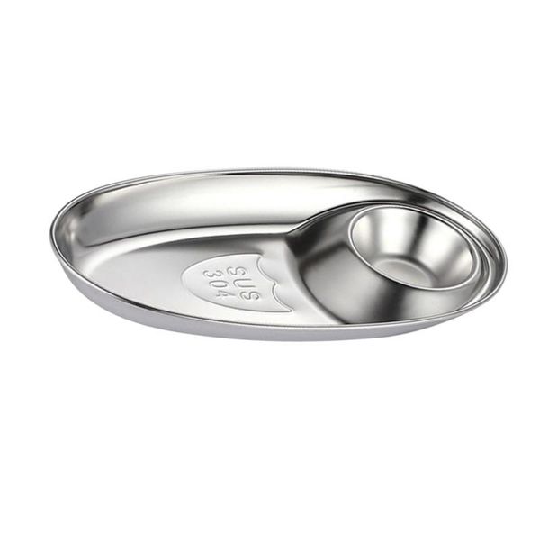 

dishes & plates stainless steel dining grid plate dessert nut fruit cake tray snack kitchen western french fries fried chicken