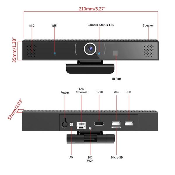

3-in-1 1080p webcam hdweb camera built-in speaker and microphone usb plug webcams