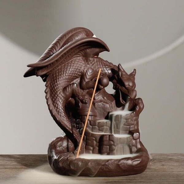 

fragrance lamps with 20pcs incense coens dragon pterosaurs back flow reflux burner home decor ceramics ornament base