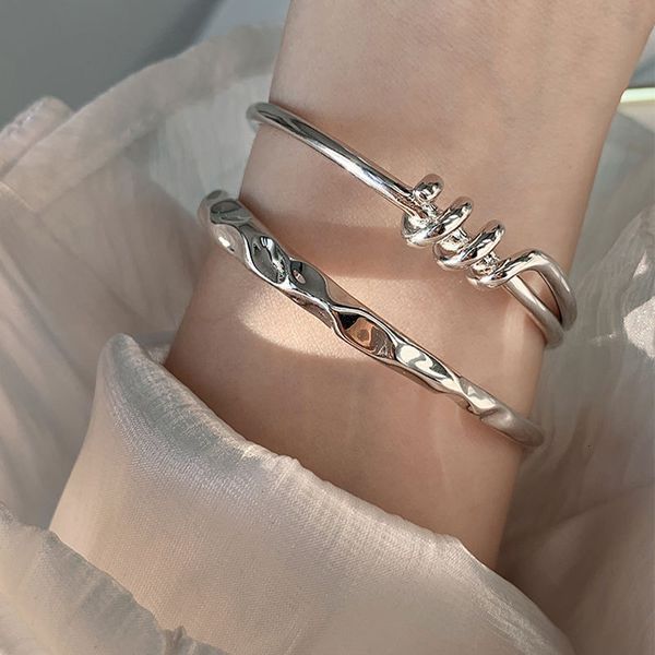 

bracelet knotting heavy industry 925 pure silver women's indifference in design, Golden;silver
