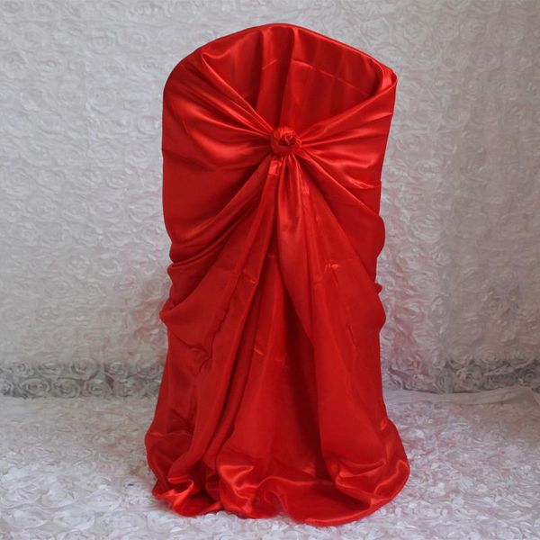 

chair covers 100pcs red satin cover for wedding restaurant banquet home party dinner decoration