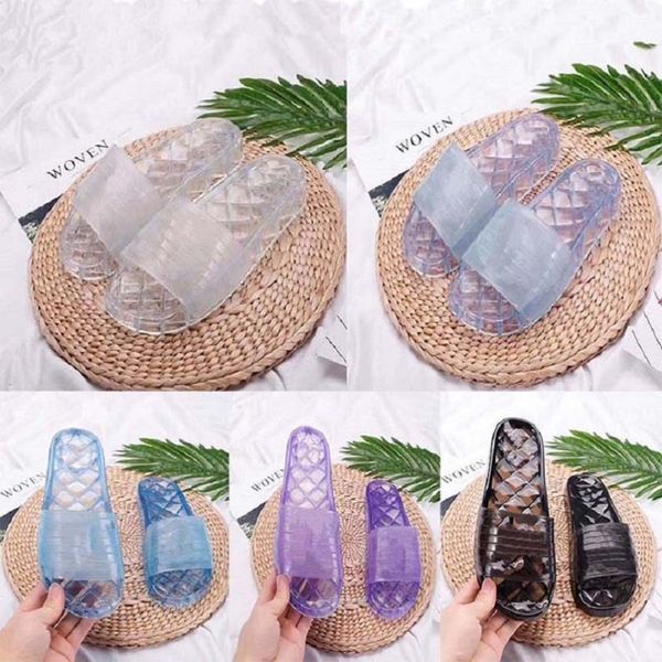 

classics fashion man woman shoes slipper leather flat sandals fashion slides slide ladies beach transparent women slippers without box by 19, Black