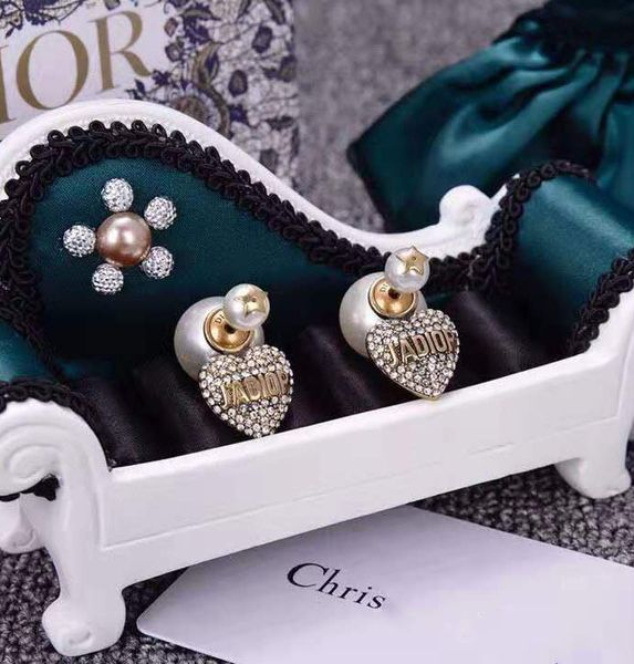

aaa designer jewelry home full love pearl earrings, Golden