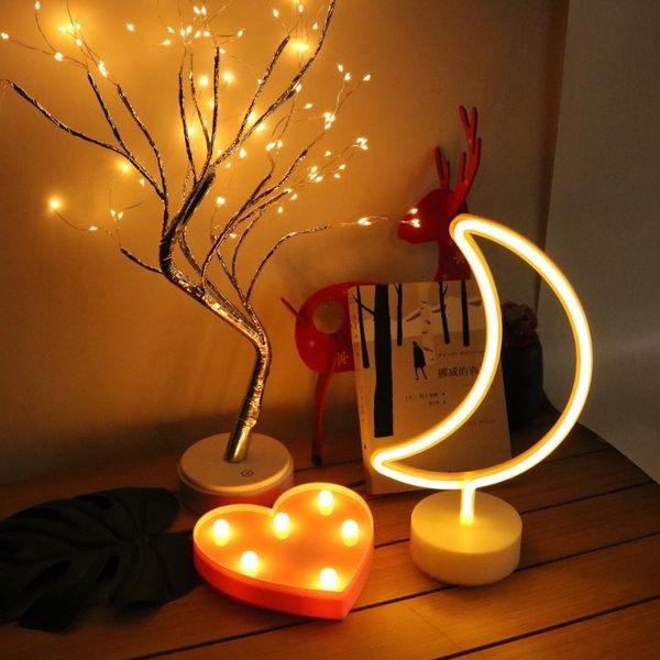 

led neon light sign holiday xmas party wedding decorations kids room home decor flamingo moon lamp strings
