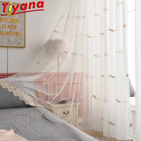 

curtain & drapes chinese classical clouds embroidery tulle curtains for living room white sheer volie kitchen balcony* 30