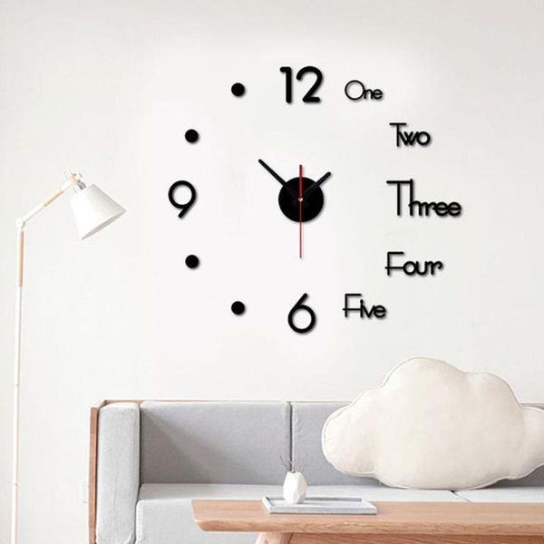 

wall clocks modern clock 3d large acrylic mirror diy quartz watch home decoration