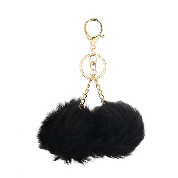 

keychains doreenbeads plush keychain & keyring pom ball gold black gray red colorful accessories charms 17cm(6 6/8"), 1 piece, Silver