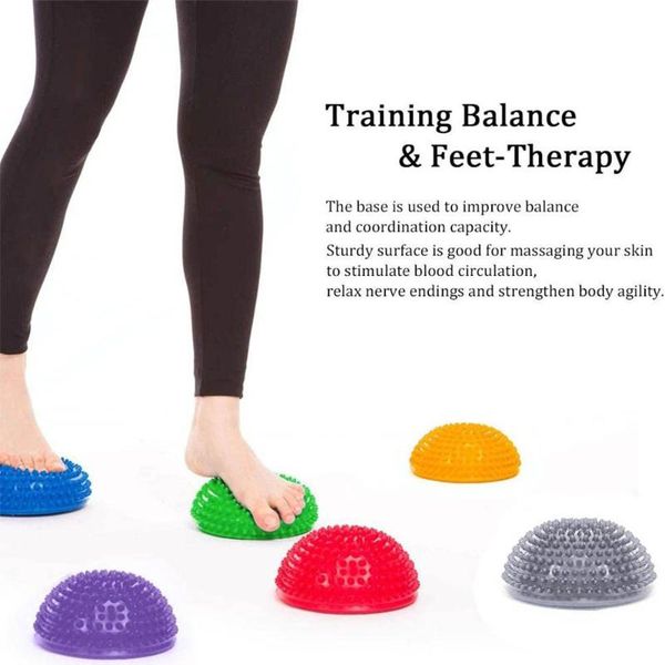 

yoga balls ball pvc inflatable anti-slip half massage point fit for gym fitness pilates