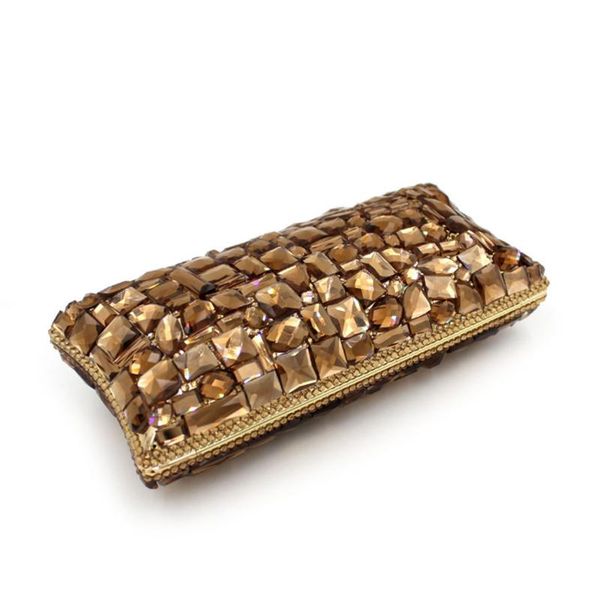 

evening bags xiyuan brand gold crystal glass diamond shoulder bag box clutch handbag purses women party bridal wedding metal clutches