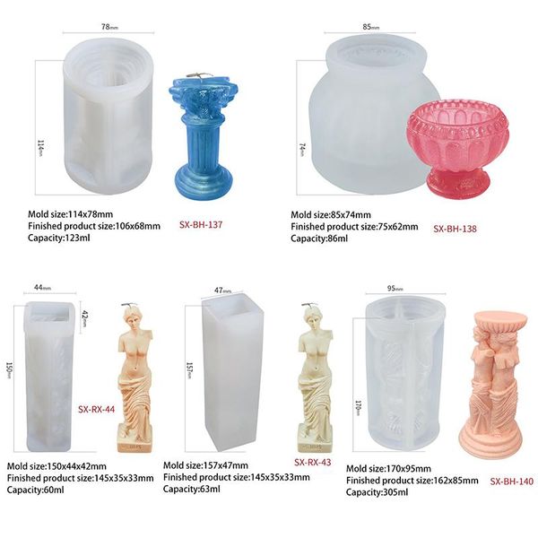 

craft tools roman column silicone candle mold diy scented human body making jars art sculpture model wax crafts gifts