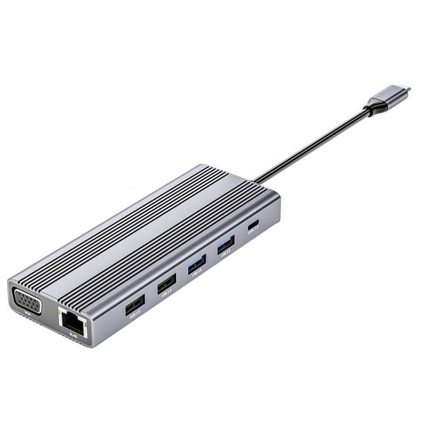 

hubs 5gb data hub splitter type-c usb aluminum 12 in 1 docking station