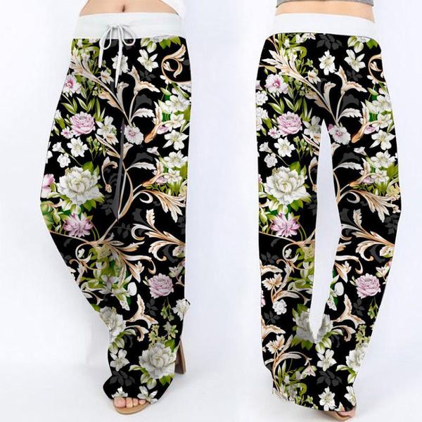 

women's pants & capris summer woman elastic female trouser drawstring sweatpants comfortable women, Black;white