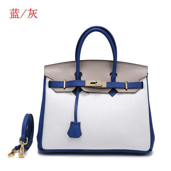 

women's bag color matching bag leather handbag