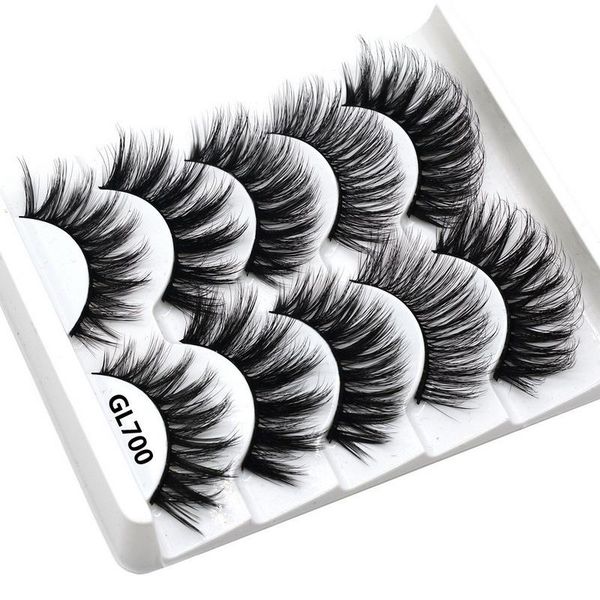 

false eyelashes 5pairs 3d faux mink hair natural/thick long eye lashes wispy makeup beauty extension tools