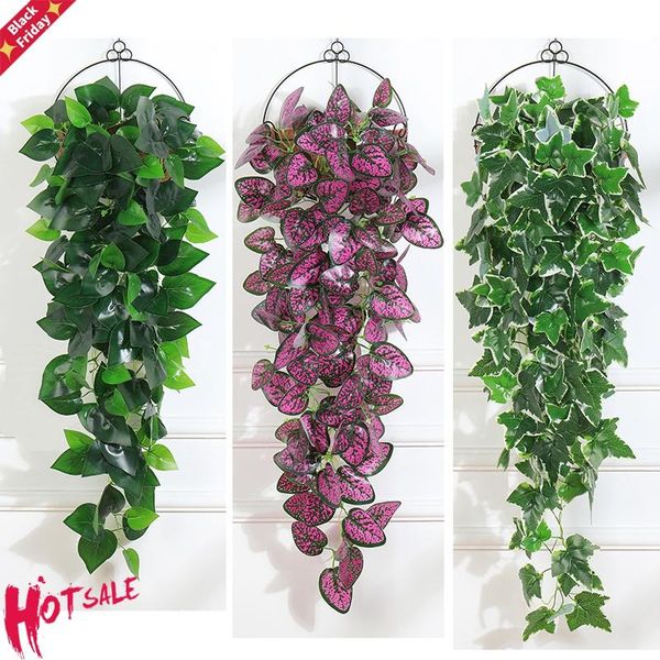 

97cm artificial hanging plants 1pcs greenery leaf plastic fake plant decor jungle party hojas artificiales para decoracion decorative flower