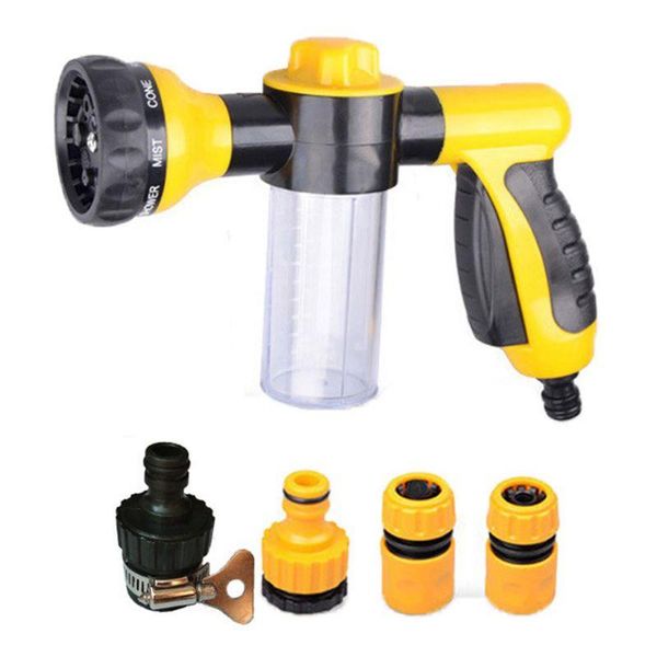 

water gun & snow foam lance automobiles wash tools portable car cleaning washing set high pressure 8 function soap shampoo sprayer washer cl