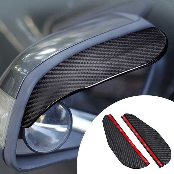 2 uds Universal Auto Parts espejo retrovisor Protector lluvia cubierta coche ceja negro transparente