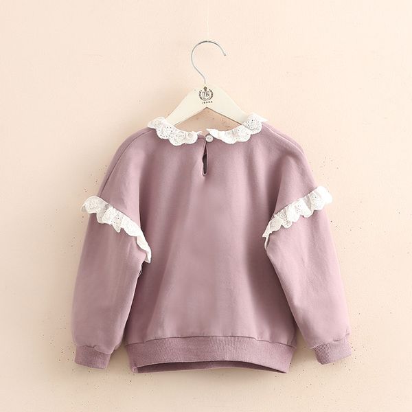 

girls embroidery clothes 2021 spring fall children fashion baby kids lace patchwork t shirt girls long sleeve sweatershirt, White;black