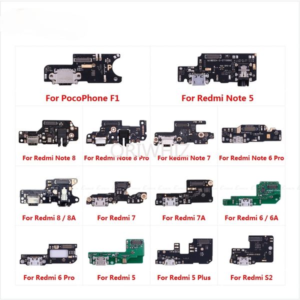 Lade Port Connector Board Teile Flex Kabel Mikrofon Mic Für XiaoMi PocoPhone F1 Redmi Hinweis 8 8T 7 6 5 Pro Plus 8A 7A 6A S2