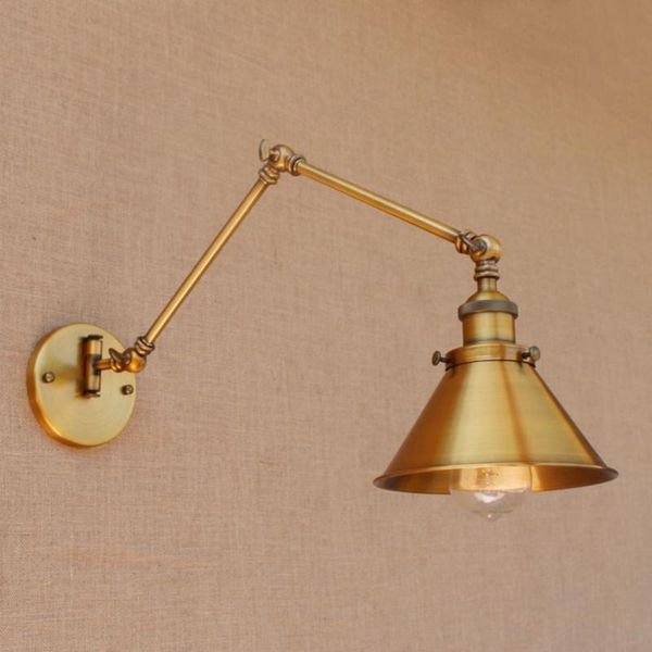 

wall lamps rh rustic brass loft style industrial lamp vintage adjustable long swing arm light fixtures sconces arandela lighting