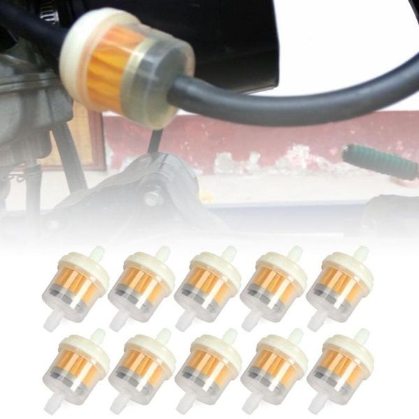 

parts 10pcs universal motorcycle mini small engine inline carb fuel gas filter 1/4" 6mm