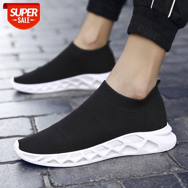 

spring fly woven mesh men's shoes fashion sets of feet lazy white breathable casual sports running #ua1p