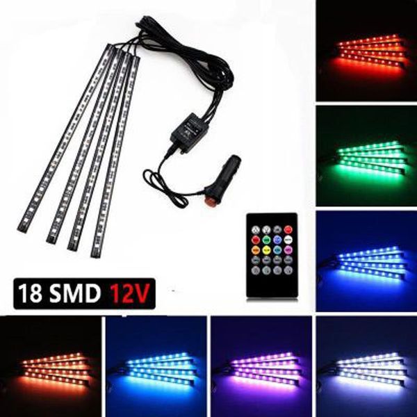 

strips car decoration atmosphere led rgb strip sound control light dash floor foot decorative music