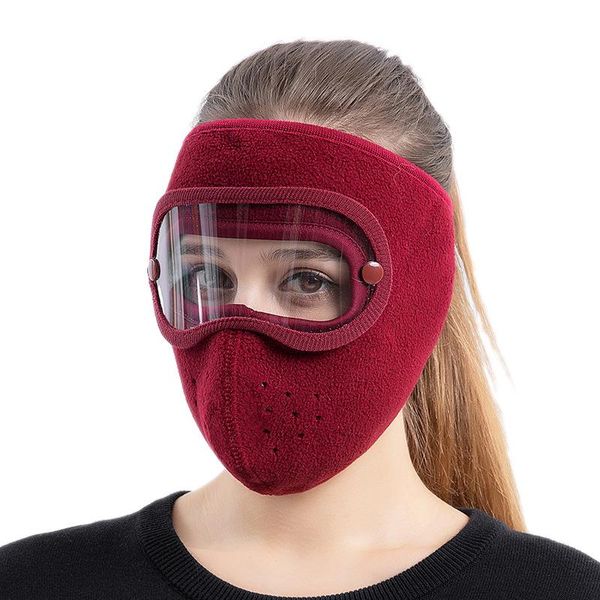 

beanies windproof warm face mask suede material riding hd goggles anti-fog ski cap hat