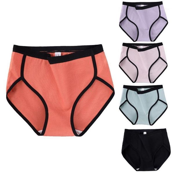 

women breathable cotton underwear mid rise simple solid color panties briefs 4xl q6pb women's, Black;pink