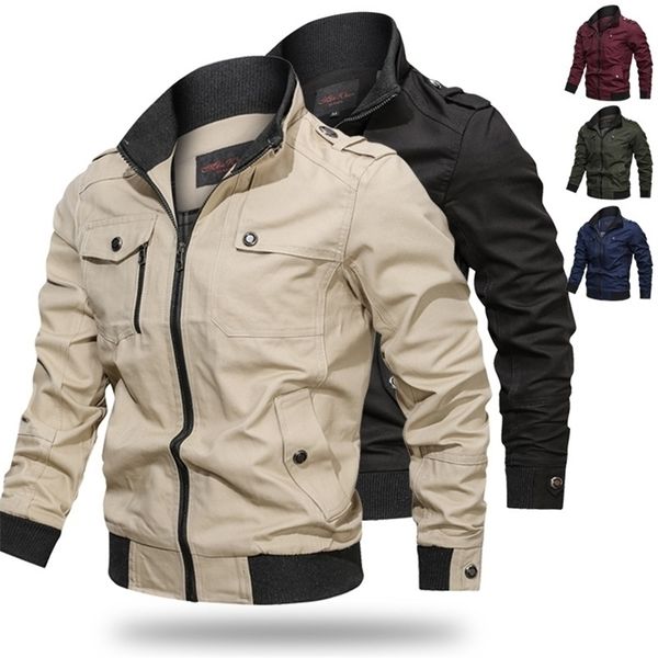 

spring and autumn men's bomber jacket casual plus size male military cotton pilot coat army men cargo flight 211028, Black;brown