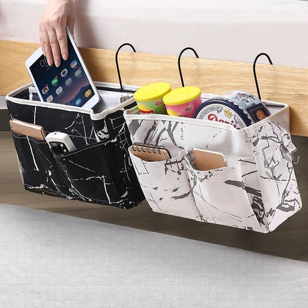 

storage bags hanging bag fabric organizer bedside multi-pocket holder for dormitory bed bunk rails organizers